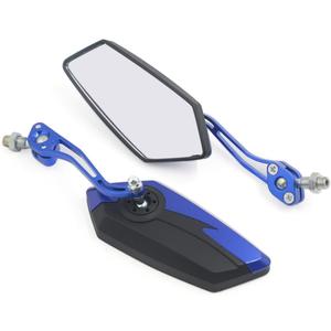 uxcell Pair 10mm Rotatable Motorcycle Bike Universal Mirror Blue Black