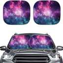 Renewold Galaxy Starry Front Windshield Sunshade Pack of 2 Universal fit Most Car Van Truck Sedan,UV Rays Shade,Auto Outdoor Protective Accessiores