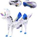 Ultimate Transforming Unicorn Car Toy - Collision to Magical Unicorns!2Pcs Transforming Car-Robot for Kids, Automatic Deformation of Magnetic Connections (Blue)