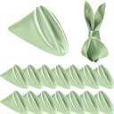 Homiest 16 Pack Sage Green Satin Napkins 17x17 Inches Dinner Napkins Decor, Square Decorative Napkins Silky Elegant Wedding Napkins, Smooth Table Cloth Napkins for Restaurant Banquet Graduation Party