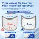 ADQ56656403 Dryer Lint Filter Screen Replacement for LG WashTower & Dryers | Compatible with DLEX4000W DLGX4001W DLGX4201B DLGX4201W | 11.2" 10.9" Lint Trap | Replaces 4960837 AP7012980 PS16546780