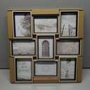 Picture Frames 4x6 inch (10.2x15.2cm) 9 Opening Wooden Picture Frames Collage Wall Decor White and Natural (Natural+Black)