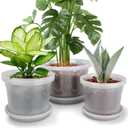 8/10/12 Inch Clear Nursery Pots with Drainage and Sacuers, 15 Pack Plastic Pots for Plants Indoor Outdoor, Variety Large Clear Pots for Flowers, Succulents (8/10/12inx5pcs)