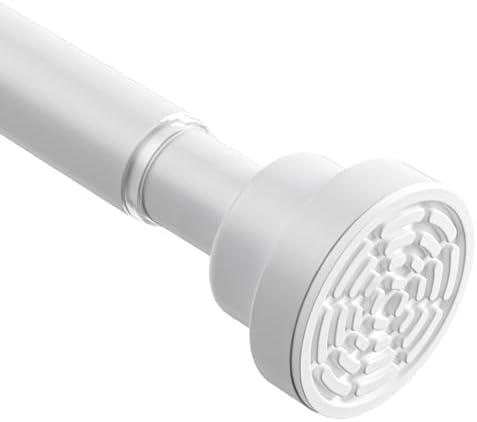 Tension Curtain Rod 30 To 64 Inch White Tension Rods Adjustable Spring Loaded Curtain Rods 7/8" Curtain Rods No Drilling Tension Rods For Windows Bedroom Closet Doorway Door