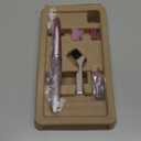 Panasonic Womens Facial Hair Remover and Eyebrow Trimmer with Pivoting Head, Includes 2 Gentle Blades for Brow and Face and 2 Eyebrow Trim Attachments, Battery-Operated  ES2113PC (5 Piece Set, Pink)