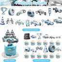 59 Pcs Race Car Birthday Party Supplies, Watercolor Race Car Themed Party Decoration Vintage Race Car Backdrop Balloons Cake Cupcake Topper for Racing Car Themed Party Decor