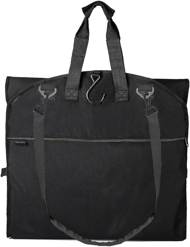 66" Versatile Travelling bags Wedding Dress Travel Garment Bag Tri-Fold Gown Length w/Hanging Hook Extra Pocket (66 inch Black)