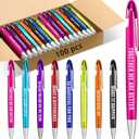 Lincia 100 Pcs Employee Appreciation Ballpoint Pens Bulk with Inspirational Quotes Retractable Medium Point Affirmation Pens with Black Ink Thank You Gifts for OT Month, Back to School, Nurse, Teacher