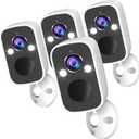 Rraycom 4Pack Security Cameras Wireless Outdoor,2K Battery Powered Surveillance Indoor Cameras for Home Security with Color Night Vision, AI Motion Detection, 2-Way Talk, Works/Alexa Waterproof (4pc)