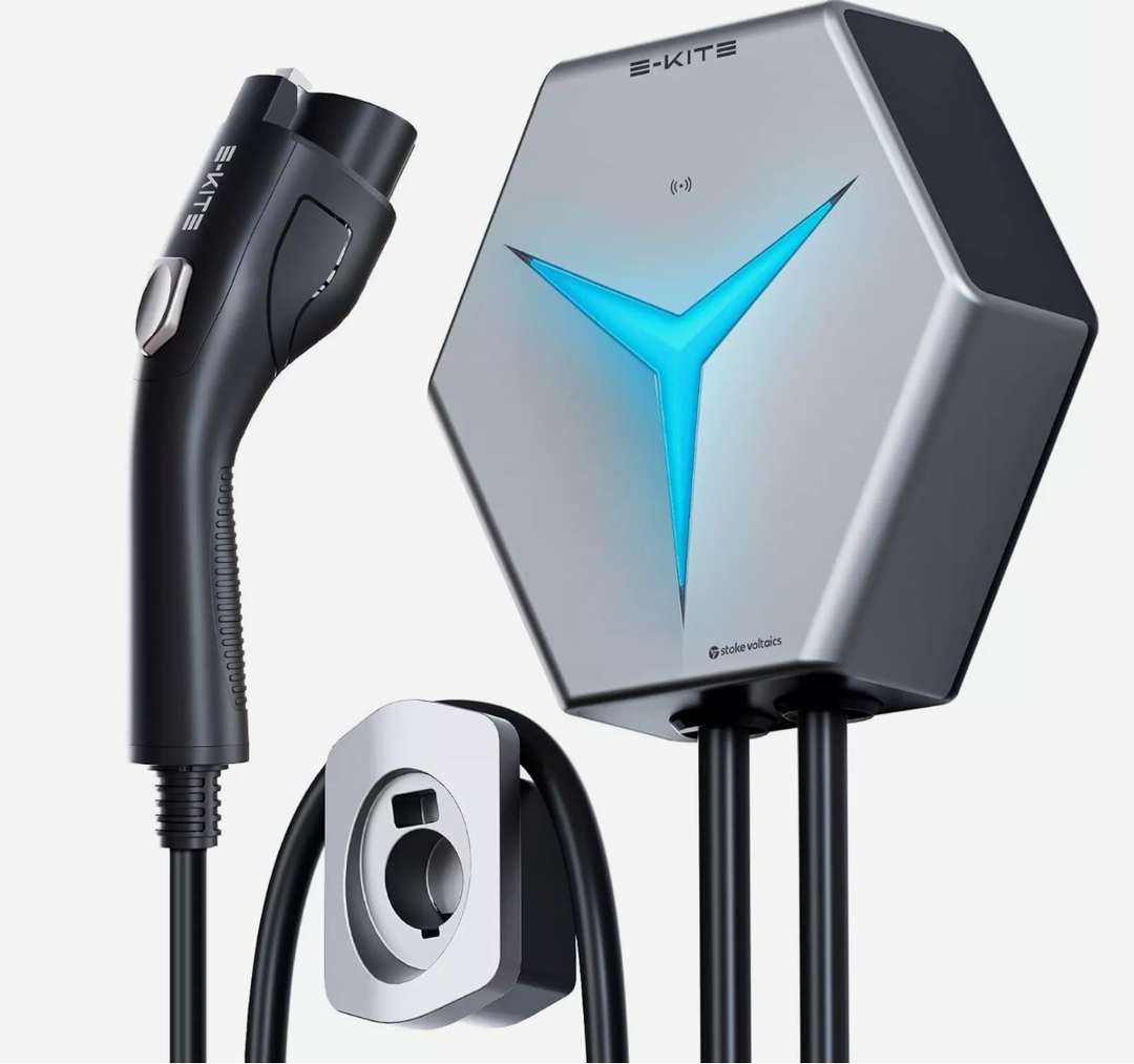 STOKE VOLTAICS Level 2 EV Charger, 32 Amp 240V Electric Vehicle Charging Stations, IP66 Water-Proof EV Charging Station, E-Kite 26-Foot Cable for Indoor/Outdoor Use (NEMA 14-50 Plug)
