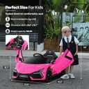 ELEMARA Licensed Lamborghini Ride On Car with Scissor Door,Electric car for Kids with Remote Control,12V Kids Car with Bluetooth,LED Light,MP3 Player and Wide Seat(Pink), Large