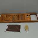 Utoplike Teak Bathtub Caddy Tray Bath Tray for Tub, Unique Bathtub Organizer with Book Tablet Wine Glass Cup Towel Holder, Adjustable, for Your Loved