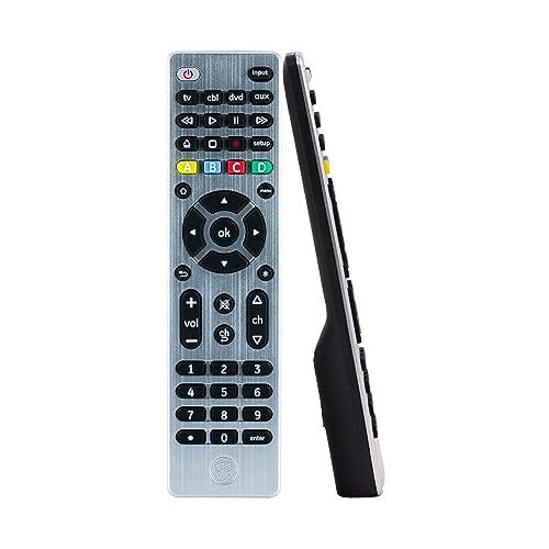 GE 4-Device Universal Remote Control, Designer Series, Brushed Nickel/Silver, 33709 2 Pack