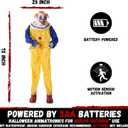 Halloween Animatronic 6ft Killer Clown Decorations, 72inch Animated Clown with Motion Activation, Creepy Sound, Scary Move, Light Up Eyes, Haunted House Spooky Horror Prop for Indoor, Outdoor, Yard
