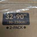 YaFex 2 Pack Heavy Duty Curtain Rods 32-90 Inch, 1 Inch Black Adjustable Curtain Rod for Windows, Long Window Treatment Rods Set with Aluminium Finials, Modern Design