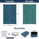Lahome Navy Blue Outdoor Patio Rug Waterproof 6x9, Plastic Straw Rug Reversible Indoor Outdoor Carpet Floor Decor,Large Portable Outside Camping Mats for Balcony Deck Tent, Deep Blue 6x9