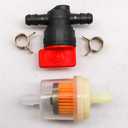 KIPA 1/4" In Line Fuel Gas Filter Shut Cut Off Valve Clamp For 494768 697947 698183 John Deere AM36141 AM107340 49019-7001 lawn mower Pack-10