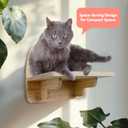 IDAE Cat Wall Shelf  Modern Wall-Mounted Furniture with Face Design  Wooden Perch for Large Indoor Pets  Natural Pine Climbing Shelf