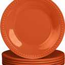 Melamine Beaded Dinner Plate Set of 6, 11inch, Fall, BPA Free, Platter, Serving Dishes, Chip & Break Resistant, Lightweight, Durable, Great for Dining, BBQs, Picnics, Weddings & Everyday Meals