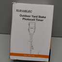 SURAIELEC Outdoor Power Stake Timer Waterproof, 100FT Wireless Remote Control, Photocell Dusk to Dawn Timer, 6 Electrical Outlets, 6FT Extension Cord, for Halloween Decoration, Outdoor Lights, Garden