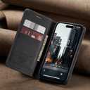 Wallet Case for iPhone 15 Pro, Shockproof Magnetic Flip Wallet Cover with Card Slots, Stand Feature and Full Protection Kickstand Phone Case for iPhone 15 Pro, Black