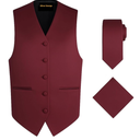 Oliver George 3pc Men's Solid Formal Suit Vest Waistcoat Tuxedo Dress Vest Necktie Handkerchief Set For Suit or Tuxedo, M