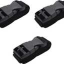 3Pcs Tie Down Straps Black Adjustable Nylon Strap with Buckles 1" x 47" (3.9ft) Straps with Quick Release, Lashing Strap for Backpacking, Outdoor Activities
