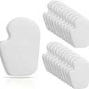 Cutecrop 20 Pcs Sesamoiditis Pads, 1/4" Thick Dancers Pads for Ball of Feet Pain Thick Adhesive Skived Felt Callus Sesamoiditis Relief Forefoot Cushion Pad Ball of Feet Pain(White,Left)