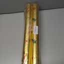 2 x Adnee 2 Roll 10 Yard Floral Foil Plant Pot Covers, Matte Texture Christmas Plant Pot Foil with Patterns, Golden Floral Pot Wrapping Paper for Christmas Home Flower Pot DIY decor