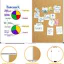 XBoard Extra Large Magnetic White Board and Bulletin Corkboard Combination, 60 x 40 Inch Foldable Dry Erase & Cork Combo Board for wall with Aluminum Frame, 5' x 3' Notice Memo Board Pin Vision Board