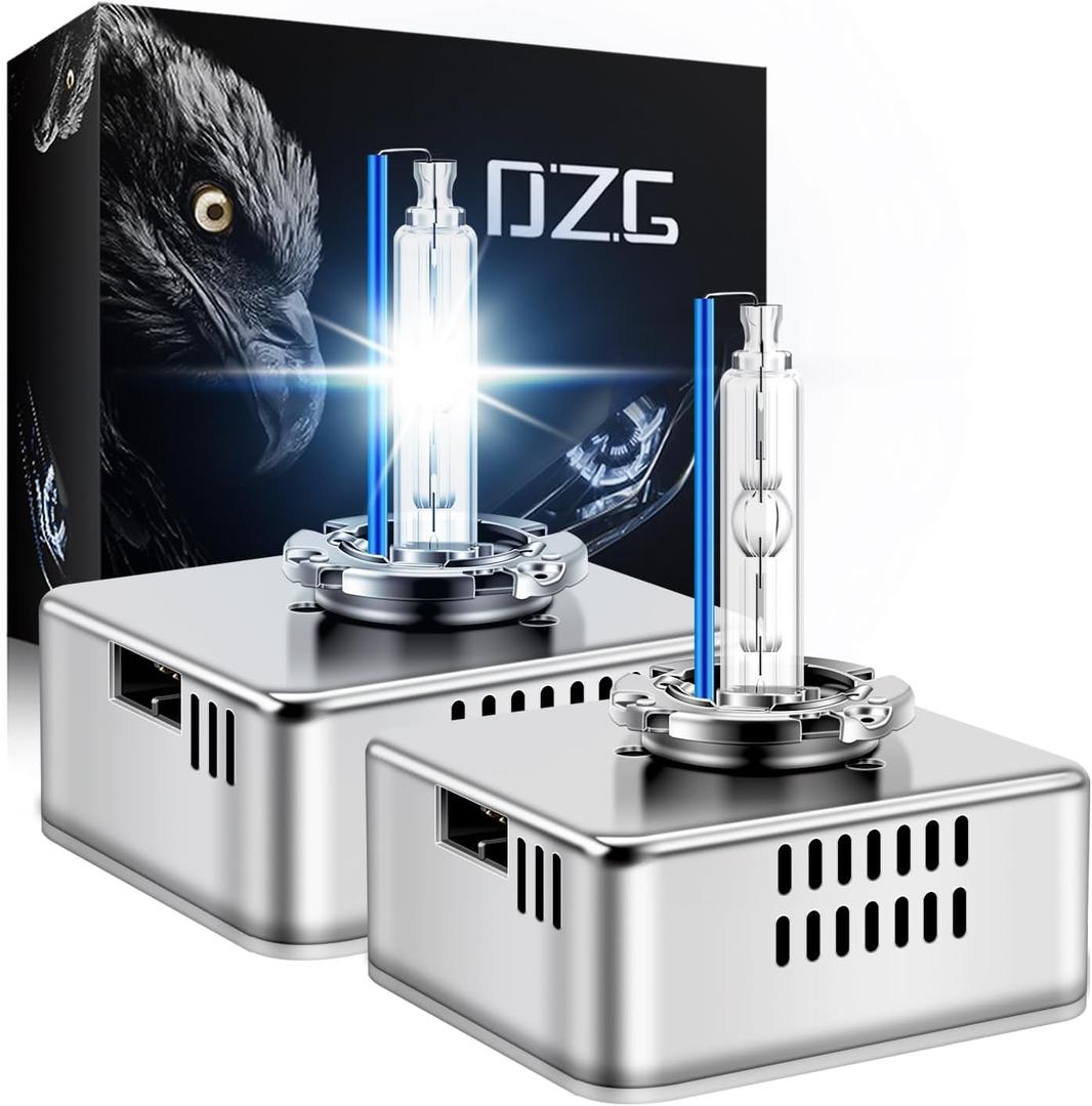 DZG D5S HID Headlight Bulbs for 2016 2017 2018 Chevy Silverado 1500 WT LS LT 2015-2018 GMC Sierra 1500 2500 3500 HD, 8000K Cool White 35W Metal Base Xenon Replacement High Low Beam Bulb, Pack of 2