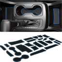 CupHolderHero Fits with Chevy Colorado and GMC Canyon Accessories 2015-2022 Custom Interior Nonslip Anti Dust Cup Holder Inserts,Console Liner Mats,Door Pocket 24pc Set (Extended Cab)(Blue Trim)