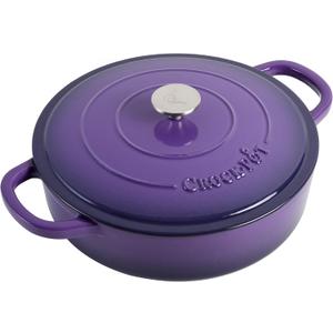Crock-Pot Artisan Enameled Cast Iron Braiser W/Lid, 5 Quart, Lavender Purple