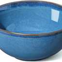 LE TAUCI Cereal Bowls 6 Inch, Ceramic Bowl Set for Soup, Dessert, Fruits, Salad, Noodle, Ramen, 22 Ounce Bowls for Kitchen, Set of 2, Ceylon blue