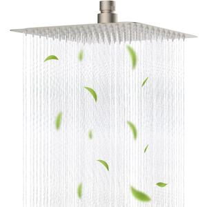 Hibbent All Metal 10x9 Inch Shower Head, High Pressure Stainless Steel Rain Showerheads, Bathroom Rainfall Showerhead with Ultra-thin Design, Adjustable Brass Joint, Silicone Nozzles, Brushed Nickel