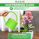 Plexon Long Spout Watering Can Indoor Plants, 40 oz Small Watering Can Pot Metal for Garden Flowers House Plants Mini, Powder Coated, for Mom Girlfriend Daughter, Green