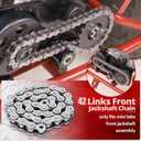 CT200U Front Jackshaft Chain 420 Chain 42 Links for Coleman CT200U CT200U-EX BT200X Baja Heat Warrior MB165 MB200 Hensim Mini Bike Parts with Chain Adjuster