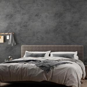 JSEVEM 31"×591" Dark Grey Concrete Contact Paper Self Adhesive Gray Faux Cement Wallpaper Peel and Stick Waterproof Industrial Matte Textured Vinyl Wrap for Office Bedroom Living Walls