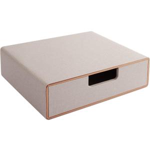 Stackable Drawer Organizer PU Leather Classic Handmade,Organize Home Office Desk Accessories and Sort Letter-Size Paper/a4 Document,Desk Caddy with Drawers Storage Box,13.1x10x3.7inches,Beige