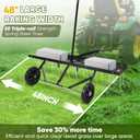 48" Tow Behind Dethatcher, Pull Behind Dethatcher with 20 Spring Steel Tines, Lawn Sweeper Garden Scarifier Grass Tractor Rake, Riding Lawn Mower Tractor Attachment for Outdoor Yard Lawn Care, Black