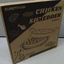 Chicken Shredder Large Chicken Breast Shredder Tool Twist with Brush&Fork, Visible Meat Shredder Machine, Anti-Slip Strip, Ergonomic Handle, BPA Free, Suitable for Pork Beef Chicken(Orange)