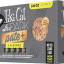 Tiki Cat After Dark Pate+, Variety Pack, with High Moisture Broth for Optimal Hydration, Wet Canned Cat Food, 2.8 oz. Cans (Pack of 12)