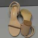 geluboao Heels for Women Classic Open Round Toe Three Straps Slip On Block Low Heel Sandals Strappy Ankle Strap Chunky Heeled Sandals Party Wedding Dress Shoes Size 6.5 Women