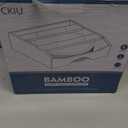 10-inch Paper Plate Dispenser Under Cabinet, Bamboo Paper Plate Holders, Kitchen Counter Vertical Plate Dispensers Holders Countertop Caddy(For 10-inch Plates, Bamboo)