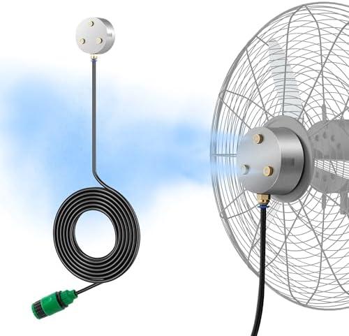 Windigaga Fan Misters for Cooling Outdoor, Magnetic Mister Fan Kit, Triple Nozzle Design, 16.4FT Misting Line, Outside Fans Misting Kit for Cool Patio, Backyard, Pool (Fans Not Included)