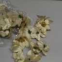 WILLBOND 24 Pcs 3 Size Poinsettia Flower Artificial Christmas Decor Glitter Poinsettia Christmas Ornaments Faux Flowers for Xmas Tree Outdoor(3.2/4/6 Inches,Gold)