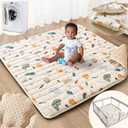 Baby Play Mat, 50x50 Playpen Mat with Super Soft Touch, Activity Mat with Upgraded Anti-Slip Bottom, Machine Washable Crawling Mat for Floor & Picnic(Boho Color Blocks)