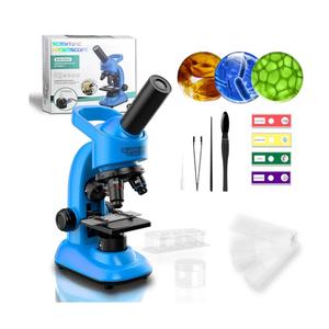 Kids Microscope,40-1600x Microscope Kit for Kids Beginners Children,STEM Kit,Prepared Slides,LED Light and Configured Various Operating Tools- Science Experiment Toy for Kids Ages 6-12