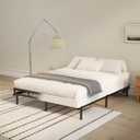 4 Inch King Size Box Spring Only Metal Bed Base with Fabric Cover