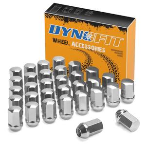 Dynofit M14x1.5 OE Wheel Lug Nuts Compatible with 2008+ Chevy Silverado 2500 3500 GMC Sierra,One-Piece Chrome Factory Lug Nuts For 2012+RAM 2500 3500, 32PCS 7/8" Hex 1.75" H Replace OE#611-236|611-330